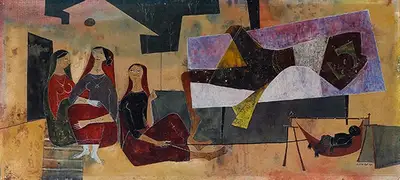 Shanti Dave (Artist), Rest, 1951, Painting