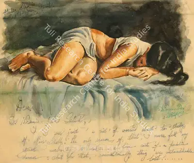 Hemendranath Mazumdar (Artist), Study Of Miss Shelly Gupta, 1939, Painting