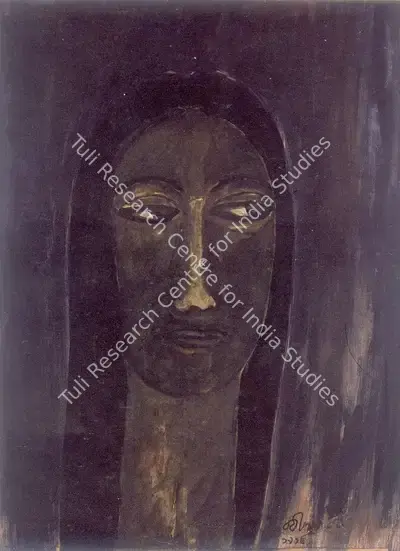 Rabindranath Tagore (Artist), Portrait Of A Lady, Painting