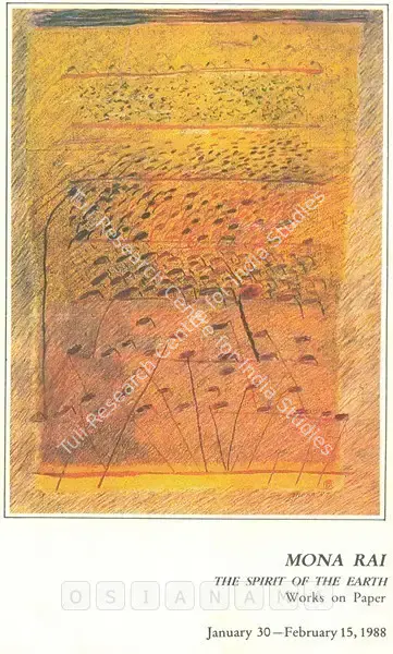 Mona Rai (Artist), Mona Rai, 1988, Solo Exhibition Invitation