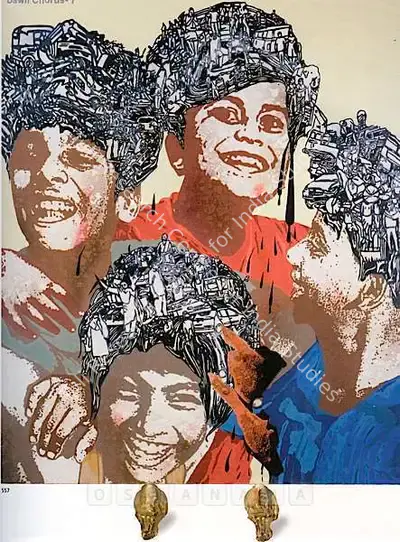 Kallat, Jitish (Artist). Dawn, Chorus - 7. Acrylic on canvas, 2007 | Painting | FineArts | 00576984