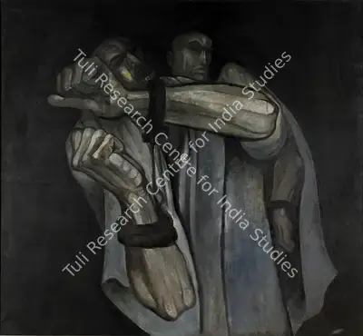 Bijon Choudhury (Artist), Prisoners, 1975, Painting
