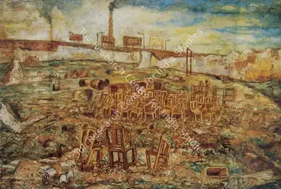Apurbo Desai (Artist), Sometimes Administration is Negation of Administration, 1990, Painting