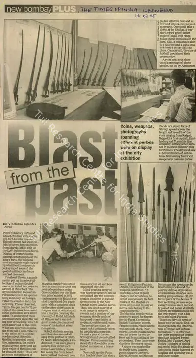 K.V. Krishna Rajendra (Reporter), Blast from the Past, 2005, Newspaper Clipping
