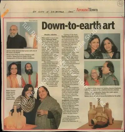 Monika Adlakha (Reporter), Down-to-Earth Art, 2005, Newspaper Clipping