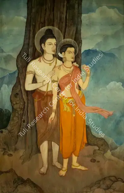Maninder Bhusan Gupta (Artist), Har Parvati, 1937, Painting