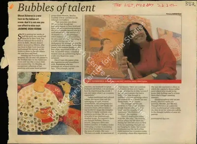 Jasmine Shah Varma (Reporter), Bubbles of Talent, 2002, Newspaper Clipping