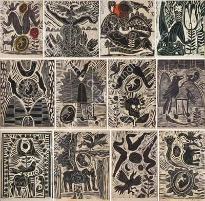 R.B. Bhaskaran (Artist), Life Cycle & Evolution Series, 1973, Graphic Art