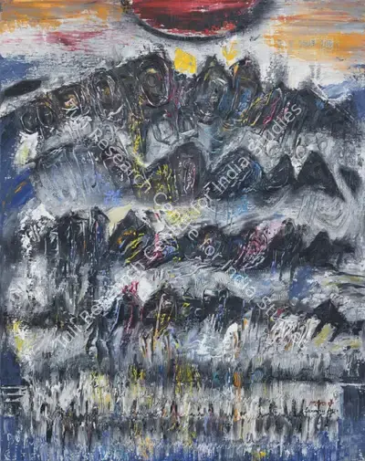 Laxman Pai (Artist), Raag ‘Puriya Dhanashri", 1965, Painting