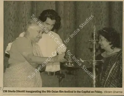 Vikram Sharma (Photographer), CM Shella Dikshit Inaurating The 9th Osian Film Festival On Capital, 2004, Newspaper Clipping