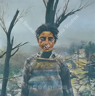 Bikash Bhattacharjee (Artist), Portrait Of ___!, 1980, Painting