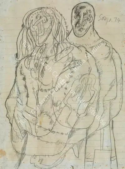 F.N. Souza (Artist), Untitled, 1974, Drawing