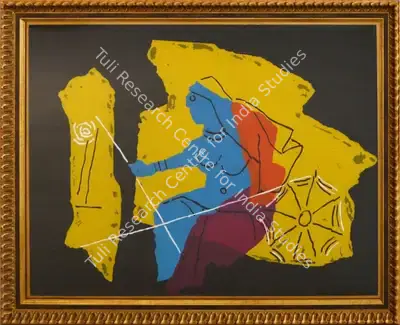 M.F. Husain (Artist), Untitled (Woman with Charkha), Print