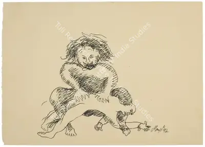 Manjit Bawa (Artist), Untitled (Narasimha), 1992, Drawing