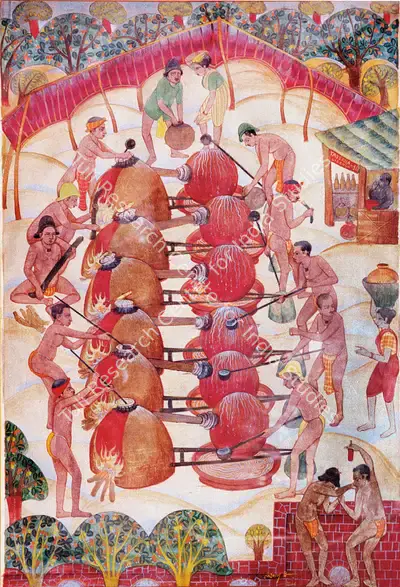 Laxman Pai (Artist), Caju Feni Distillery, 1948, Painting