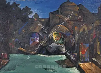 Manu Parekh (Artist), Benaras Series, 1989, Painting