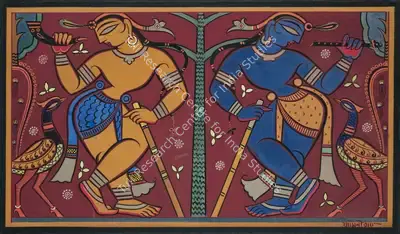Roy, Jamini (Artist). Untitled (Krishna and Balaram), n.d. | Painting, Ch.NeY/18.09.24, 2024 · Christie's