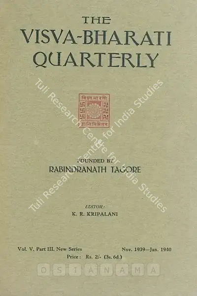 K.R. Kripalani (Editor), Visva-Bharati Quarterly, 1940, Journal