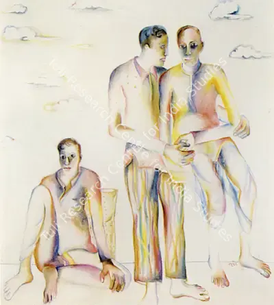 Khakhar, Bhupen (Artist). Three Men, n.d. | Painting, So.Bom/26.03.89