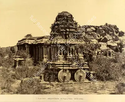 Andrew Charles Brisbane Neill (Photographer), Beejanuggur. The Temple of Vithoba. Idol Car of Stone, 1856, Antiquarian Photograph