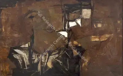Ramkumar (Artist), Black Forms, 1961, Painting