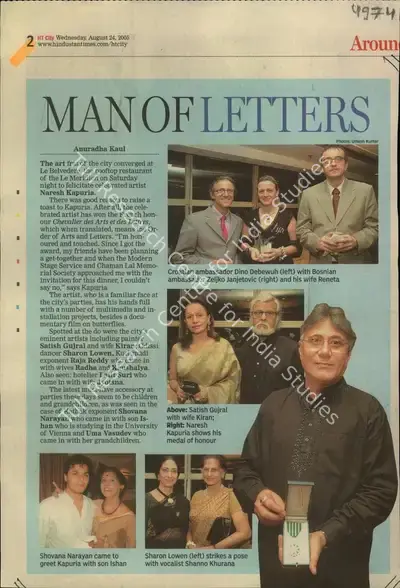 Anuradha Kaul (Reporter), Man of Letters, 2005, Newspaper Clipping