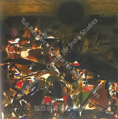 Raza, S.H. (Artist). La Terre. Oil on canvas, 1973 | Painting | FineArts | 00575715