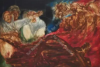 Altaf (Artist), Death of a Peasant, 1990, Painting