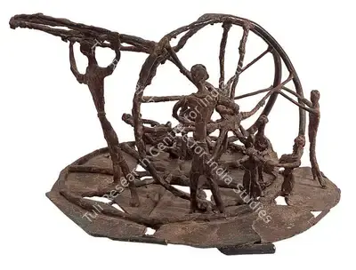 Mukherjee, Meera (Artist). Building The Wheel. Bronze, 1986 | Sculpture | FineArts | 00371636