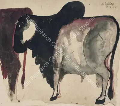 Kartick Chandra Pyne (Artist), Bull, 1997, Painting