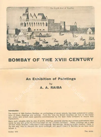 A.A. Raiba (Artist), Bombay of the XVIII Century, 1975, Solo Exhibition Catalogue