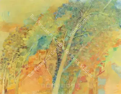 Sakti Burman (Artist), Yellow Landscape, 1964, Painting
