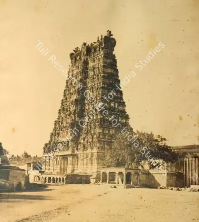 Capt. Linnaeus Tripe (Photographer), The East Gopuram of the Great Pagoda, Madura, 1858, Antiquarian Photograph