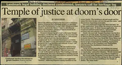 Tapas Ghosh (Reporter), Temple of Justice at doom's door, 2001, Newspaper Clipping