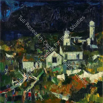 Raza, S.H. (Artist). Paysage Corse. Oil on canvas, 1958 | Painting | FineArts | 00594824