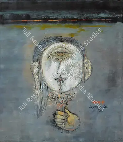 Laxman Pai (Artist), Mirror, 1969, Painting