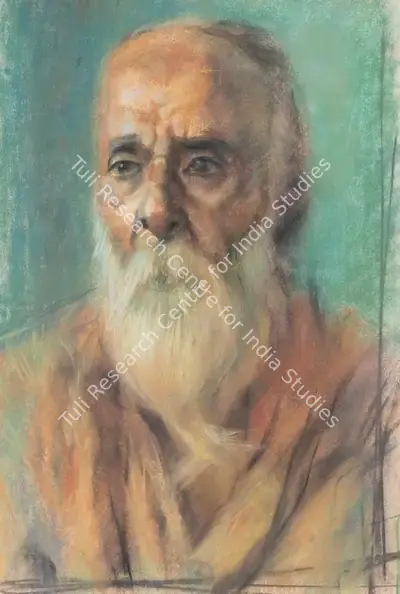 Bikash Bhattacharjee (Artist), Untitled (Portrait of an Old Man), 1962, Painting