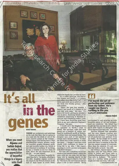 Ismat Tahseen (Writer), It's All in The Genes, 2008, Newspaper clipping