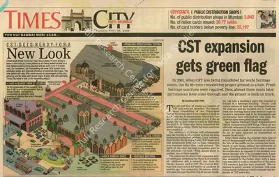 Sandhya Nair (Reporter), CST Expansion Gets Green Flag, 2005, Newspaper Clipping