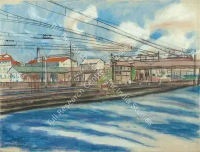 Chittaprosad (Artist), Untitled (Railway Station), 1951, Painting