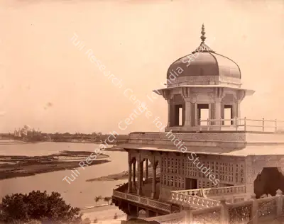 John Edward Sache (Photographer), A view of Fort from the Yamuna side, Agra, 1875, Antiquarian Photograph