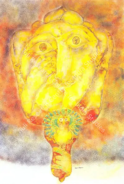 Sakti Burman (Artist), The Mirror, 1967, Painting