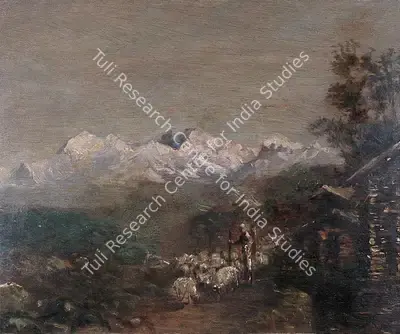 Atul Bose (Artist), Himalayan Landscape, 1941, Painting