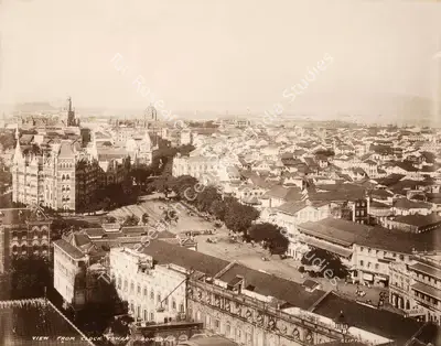 Studio Clifton & Co. (Photographic Studio), View from Clock Tower Bombay, 1900, Antiquarian Photograph