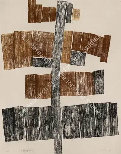 Zarina Hashmi (Artist), Flying Form, 1968, Graphic Art