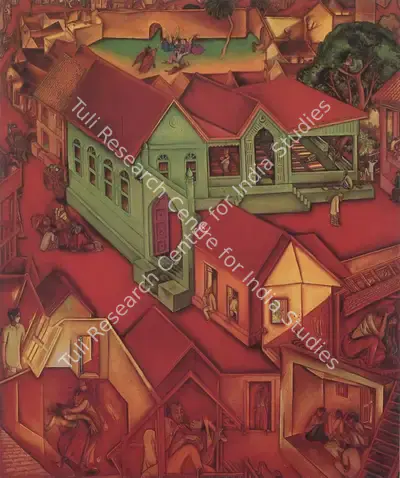 G.M. Sheikh (Artist), Speaking Street, 1981, Painting