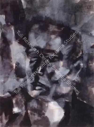 Akbar Padamsee (Artist), Self Portrait, 1962, Painting