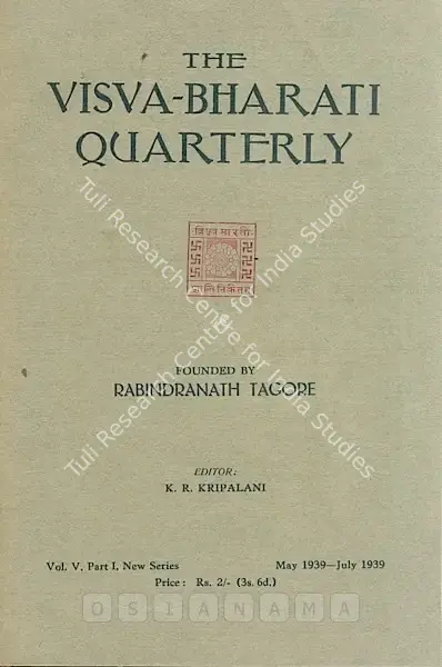 K.R. Kripalani (Editor), Visva-Bharati Quarterly, 1939, Journal