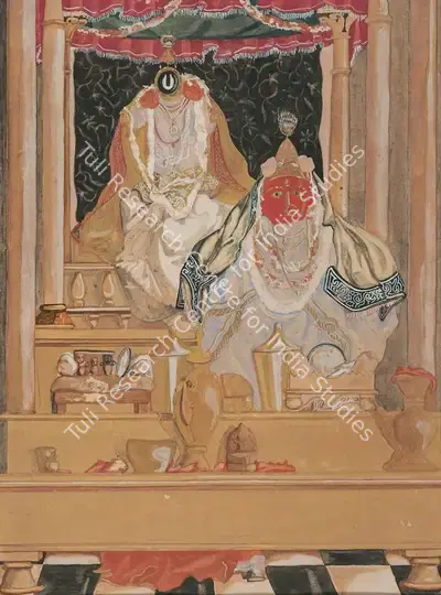 Ganesh Pyne (Artist), Laxmi-Narayan, 1951, Painting
