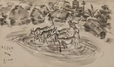 Nandalal Bose (Artist), Untitled, 1944, Painting